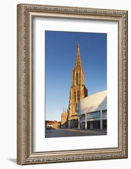 Ulm Minster (Muenster) and Stadthaus Gallery, Ulm, Baden Wurttemberg, Germany, Europe-Markus Lange-Framed Photographic Print