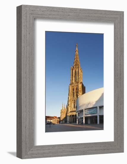 Ulm Minster (Muenster) and Stadthaus Gallery, Ulm, Baden Wurttemberg, Germany, Europe-Markus Lange-Framed Photographic Print