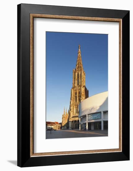 Ulm Minster (Muenster) and Stadthaus Gallery, Ulm, Baden Wurttemberg, Germany, Europe-Markus Lange-Framed Photographic Print