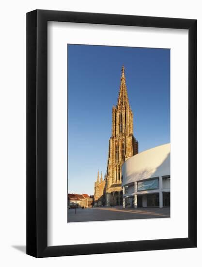 Ulm Minster (Muenster) and Stadthaus Gallery, Ulm, Baden Wurttemberg, Germany, Europe-Markus Lange-Framed Photographic Print