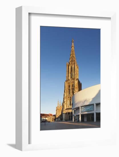 Ulm Minster (Muenster) and Stadthaus Gallery, Ulm, Baden Wurttemberg, Germany, Europe-Markus Lange-Framed Photographic Print