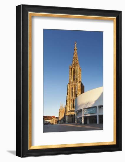 Ulm Minster (Muenster) and Stadthaus Gallery, Ulm, Baden Wurttemberg, Germany, Europe-Markus Lange-Framed Photographic Print