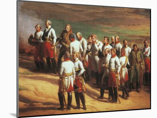 Ulm, October 20, 1805, Austrian General Karl Mack and His Staff Surrendering to Napoleon-Charles Thevenin-Mounted Giclee Print