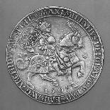 Emperor Maximilian I on Horseback. Thaler Coin from Hall-Ulrich Ursentaler the Elder-Premier Image Canvas