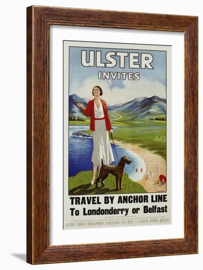 Ulster Invites Travel by Anchor Line Poster-null-Framed Giclee Print