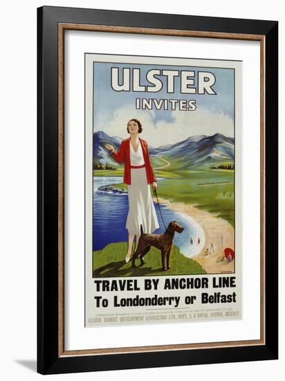 Ulster Invites Travel by Anchor Line Poster-null-Framed Giclee Print