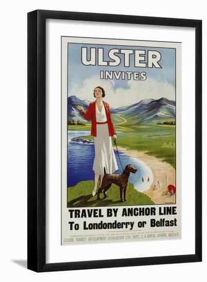 Ulster Invites Travel by Anchor Line Poster-null-Framed Giclee Print