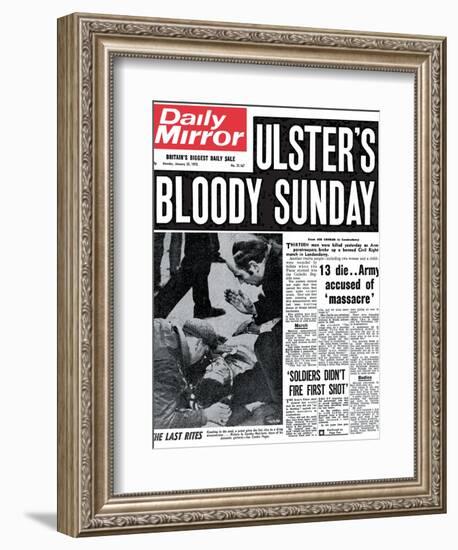 Ulster's Bloody Sunday. 13 Die... Army Accused of Massacre-null-Framed Photographic Print