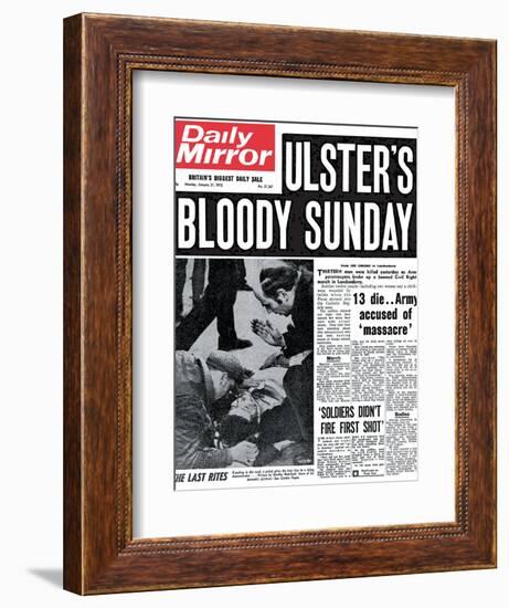 Ulster's Bloody Sunday. 13 Die... Army Accused of Massacre-null-Framed Photographic Print