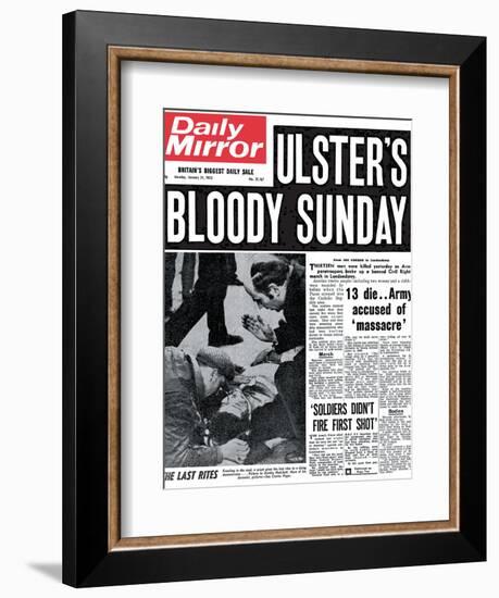 Ulster's Bloody Sunday. 13 Die... Army Accused of Massacre-null-Framed Photographic Print