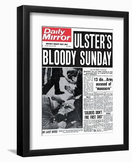 Ulster's Bloody Sunday. 13 Die... Army Accused of Massacre-null-Framed Photographic Print