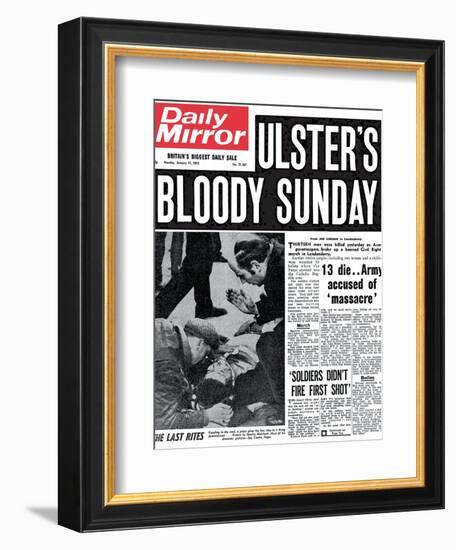 Ulster's Bloody Sunday. 13 Die... Army Accused of Massacre-null-Framed Photographic Print