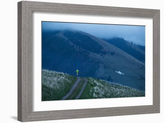 Ultra Runner Kristina Pattison, Predawn Run Along Waterworks Trail Outside Missoula, Montana-Ben Herndon-Framed Photographic Print