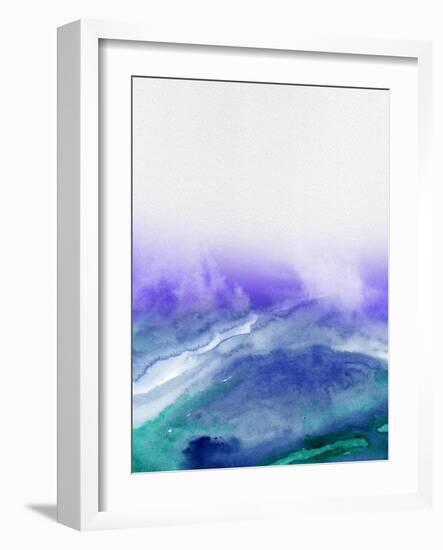 Ultra Violet and Blue Watercolor-Hallie Clausen-Framed Art Print