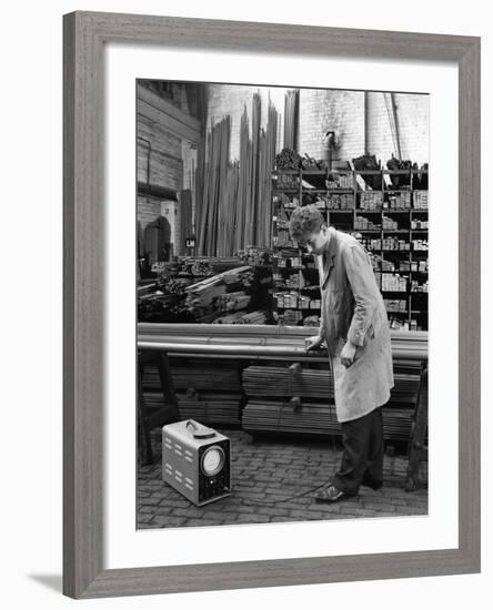 Ultrasonic Testing of Steel, J Beardshaw and Sons, Sheffield, South Yorkshire, 1963-Michael Walters-Framed Photographic Print