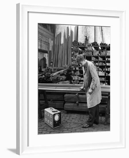 Ultrasonic Testing of Steel, J Beardshaw and Sons, Sheffield, South Yorkshire, 1963-Michael Walters-Framed Photographic Print