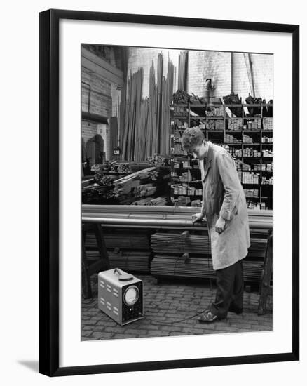 Ultrasonic Testing of Steel, J Beardshaw and Sons, Sheffield, South Yorkshire, 1963-Michael Walters-Framed Photographic Print