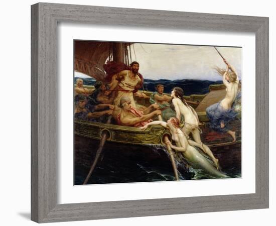 Ulysses and the Sirens, 1909-Herbert James Draper-Framed Premium Giclee Print
