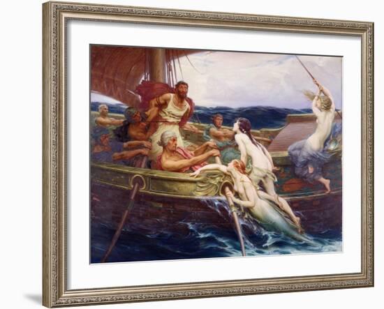 Ulysses and the Sirens, 1910-Herbert James Draper-Framed Giclee Print