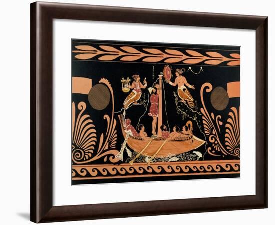 Ulysses and the Sirens, Illustration from an Antique Greek Vase-null-Framed Giclee Print