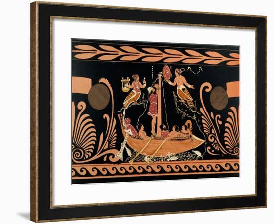 Ulysses and the Sirens, Illustration from an Antique Greek Vase-null-Framed Giclee Print