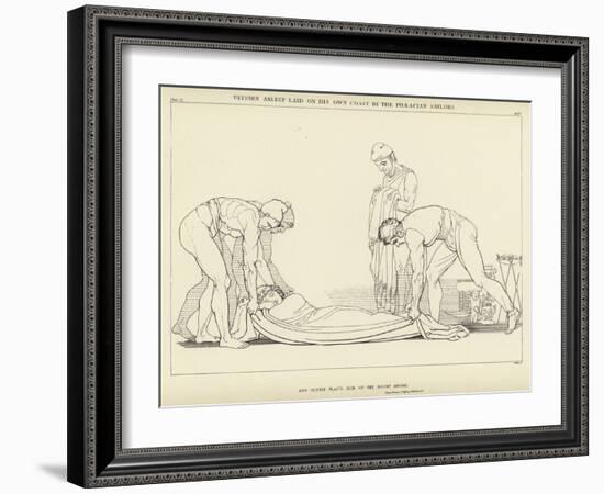 Ulysses Asleep Laid on His Own Coast by the Phaeacian Sailors-John Flaxman-Framed Giclee Print