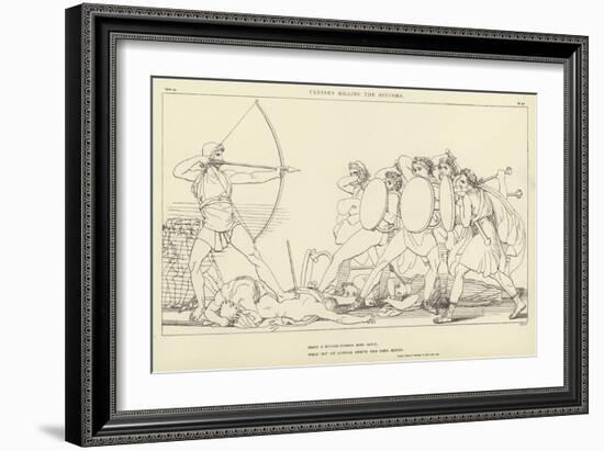 Ulysses Killing the Suitors-John Flaxman-Framed Giclee Print