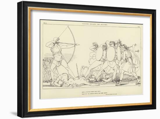 Ulysses Killing the Suitors-John Flaxman-Framed Giclee Print