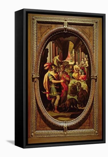 Ulysses, Mercury and Circe, 1570-Jan van der Straet-Framed Premier Image Canvas