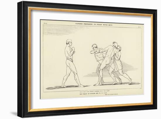 Ulysses Preparing to Fight with Irus-John Flaxman-Framed Giclee Print