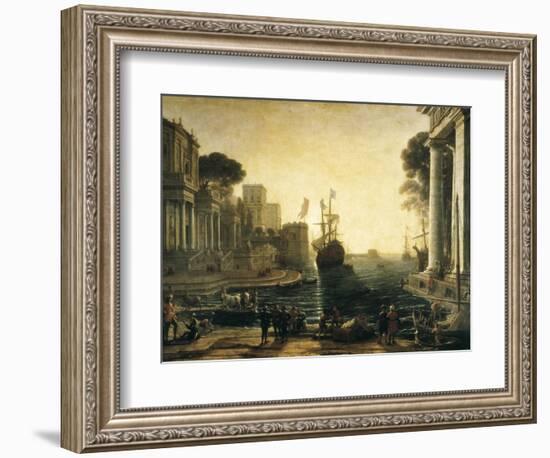 Ulysses Returning Chryseis to Her Father-Claude Lorraine-Framed Art Print