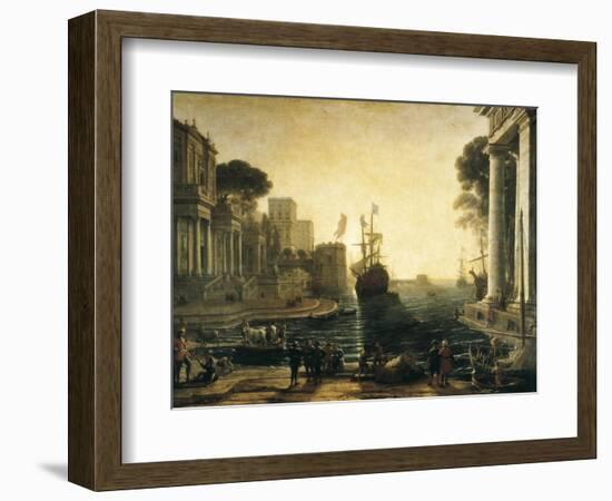 Ulysses Returning Chryseis to Her Father-Claude Lorraine-Framed Art Print