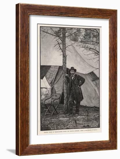 Ulysses S Grant American Civil War General at Headquarters During the Virginia Campaign-H. Vetten-Framed Photographic Print