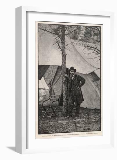 Ulysses S Grant American Civil War General at Headquarters During the Virginia Campaign-H. Vetten-Framed Photographic Print