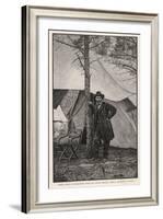 Ulysses S Grant American Civil War General at Headquarters During the Virginia Campaign-H. Vetten-Framed Photographic Print