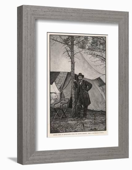 Ulysses S Grant American Civil War General at Headquarters During the Virginia Campaign-H. Vetten-Framed Photographic Print