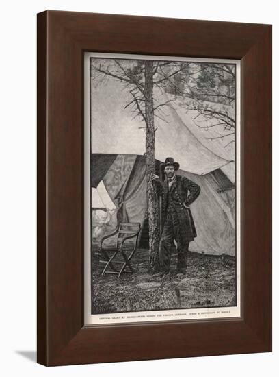 Ulysses S Grant American Civil War General at Headquarters During the Virginia Campaign-H. Vetten-Framed Photographic Print