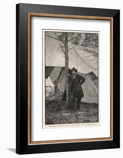 Ulysses S Grant American Civil War General at Headquarters During the Virginia Campaign-H. Vetten-Framed Photographic Print