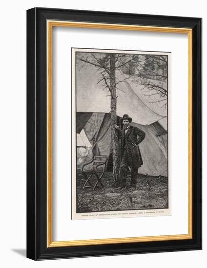 Ulysses S Grant American Civil War General at Headquarters During the Virginia Campaign-H. Vetten-Framed Photographic Print