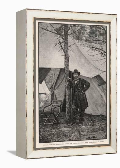 Ulysses S Grant American Civil War General at Headquarters During the Virginia Campaign-H. Vetten-Framed Premier Image Canvas