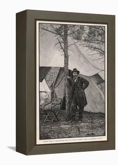 Ulysses S Grant American Civil War General at Headquarters During the Virginia Campaign-H. Vetten-Framed Premier Image Canvas