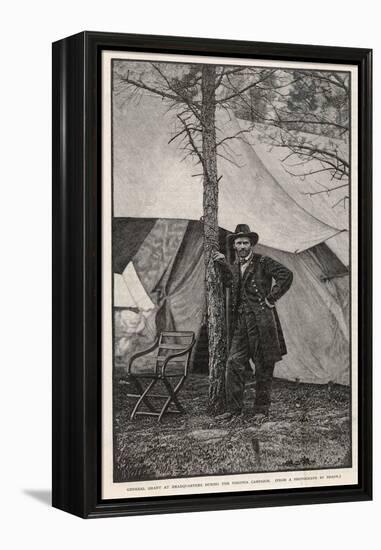 Ulysses S Grant American Civil War General at Headquarters During the Virginia Campaign-H. Vetten-Framed Premier Image Canvas