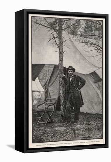 Ulysses S Grant American Civil War General at Headquarters During the Virginia Campaign-H. Vetten-Framed Premier Image Canvas