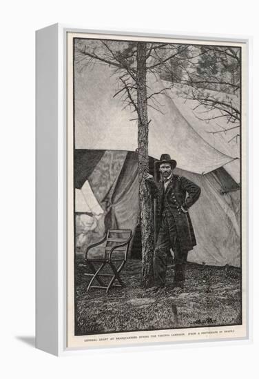 Ulysses S Grant American Civil War General at Headquarters During the Virginia Campaign-H. Vetten-Framed Premier Image Canvas