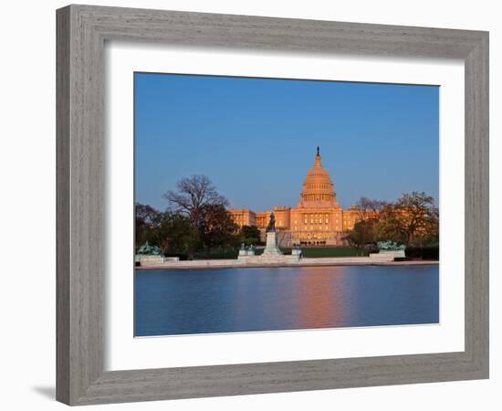 Ulysses S Grant Memorial and US Capitol Building and Current Renovation Work, Washington DC, USA-Mark Chivers-Framed Photographic Print