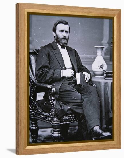 Ulysses Simpson Grant (1822-85)-Mathew Brady-Framed Premier Image Canvas