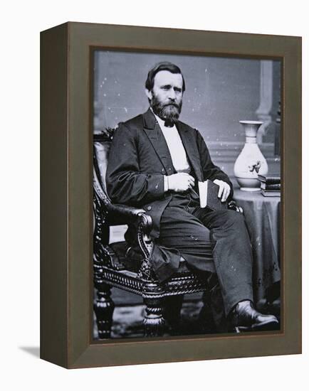 Ulysses Simpson Grant (1822-85)-Mathew Brady-Framed Premier Image Canvas