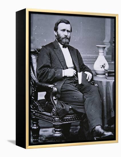 Ulysses Simpson Grant (1822-85)-Mathew Brady-Framed Premier Image Canvas