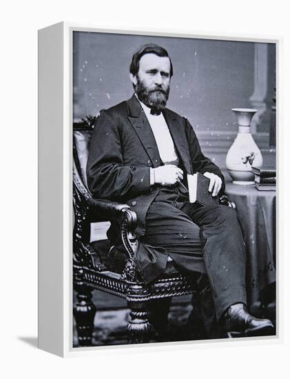 Ulysses Simpson Grant (1822-85)-Mathew Brady-Framed Premier Image Canvas