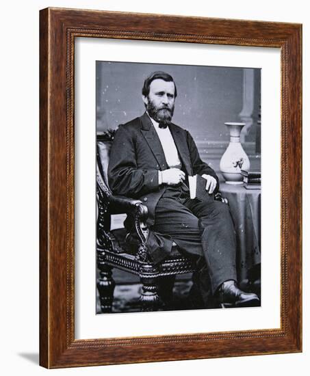 Ulysses Simpson Grant (1822-85)-Mathew Brady-Framed Photographic Print